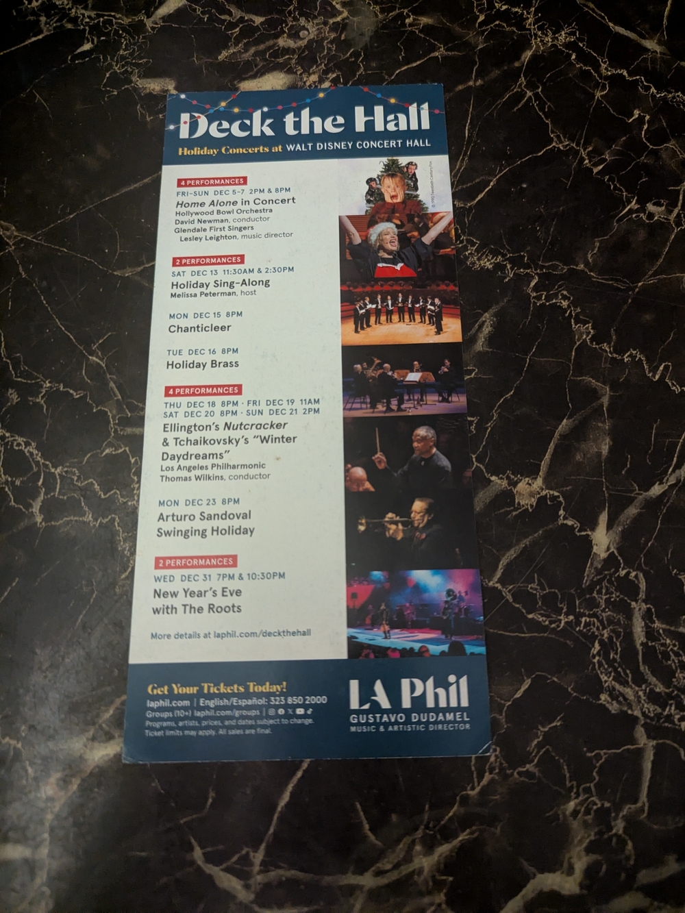 Deck the Hall Holiday Concerts Flyer Walt Disney Concert Hall LA Phil Dudamel